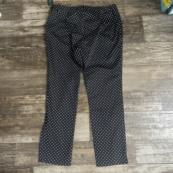 Lauren Ralph Lauren Black Pants Cropped Capri Size 12 Mini White Polka Dot NWT - Picture 4 of 7
